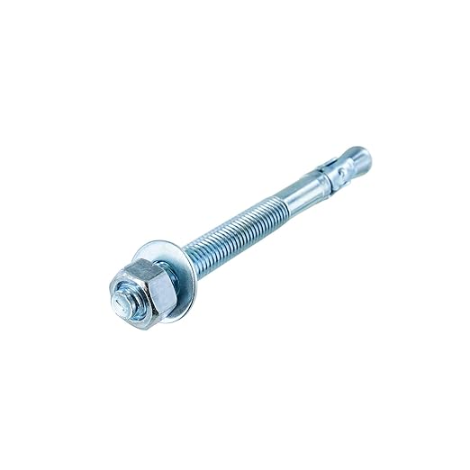Conquest 5/8" x 7" Zinc Plated Wedge Anchors (Box of 25) – High Performance Concrete Anchors – Rust Resistant Zinc Plating for Dry Interior Environments – Heavy Duty Fastener for Concrete