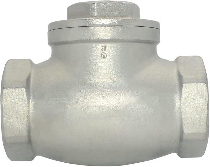 VARMHUS Stainless Steel SS316 Swing Check Valve,NPT Female x Female Thread,WOG 200 PSI PN16 CF8M (1-1/2")