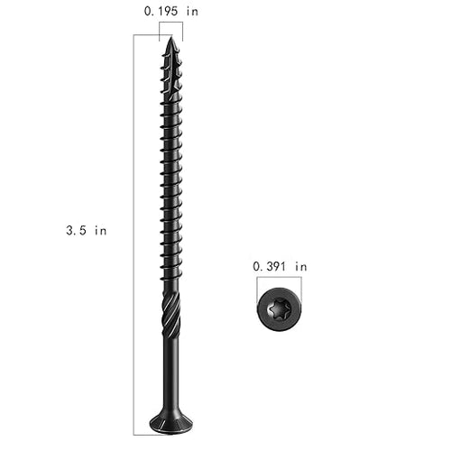 #10 * 3-1/2" Black Deck Screws, (117pcs) 2 lbs.Exterior Wood Screws, Rust Resistant epoxy Coated, Bronze, T25 Star Bit
