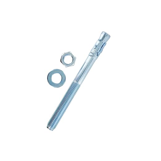 Conquest 3/4" x 8-1/2" Zinc Plated Wedge Anchors (Box of 10) – High Performance Concrete Anchors – Rust Resistant Zinc Plating for Dry Interior Environments – Heavy Duty Fastener for Concrete
