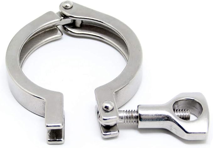 Stainless Steel 304 Heavy Duty Sanitary Clamp Single Pin Tri Clamp Clover with Wing Nut for Ferrule TC (2 inch (2 pack))