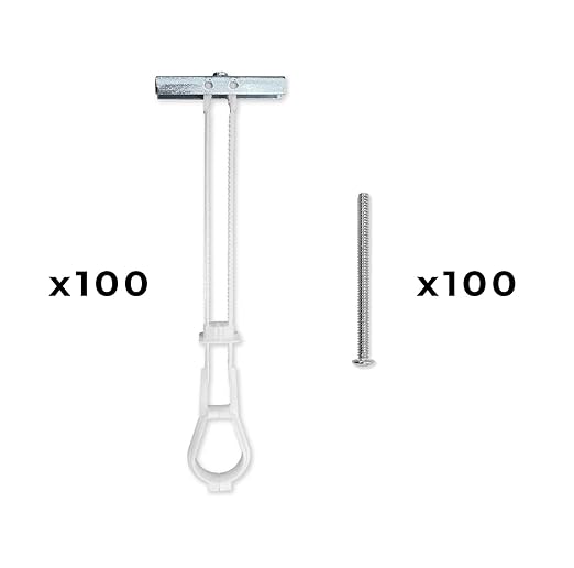 100-Pack 3/16"-24 Heavy Duty Quick Toggle Anchors with Bolts Set | for Drywall, Metal Studs, and Concrete Block | Holds 240+ Lbs. | 100 Toggles + 100 Bolts