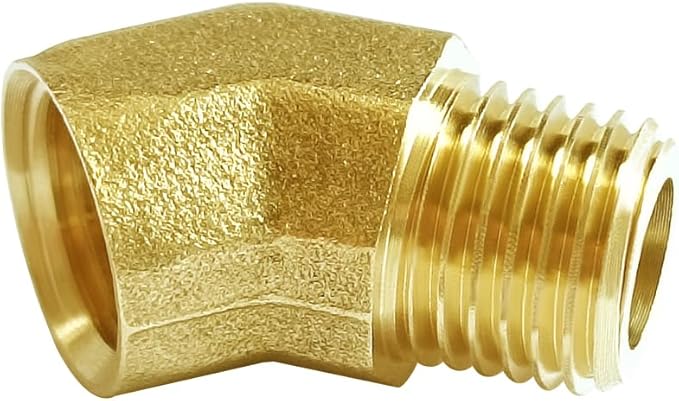 Joywayus 2PCS Brass 45 Degrees Elbow Pipe Fittings 1/4"NPT Male to 1/4"NPT Female Brass Fittings