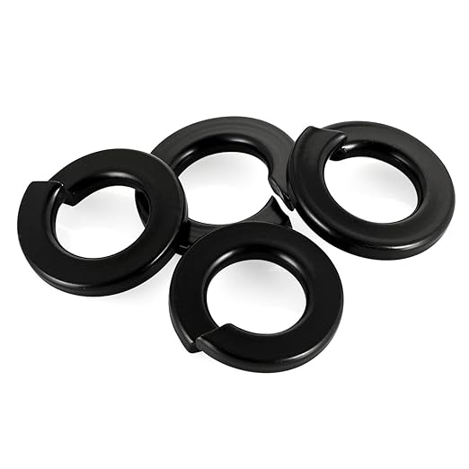 M5 Black Spring Lock Washer, 304 Stainless Steel, Black Coating Split Lock Washer Elastic Gasket, for Screw Fasteners, 50 PCS