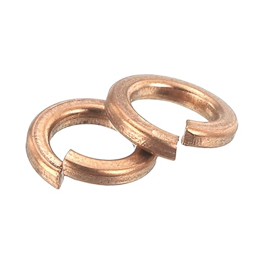 uxcell 120 Pcs Spring Lock Washer, M3 Split Lock Washer Assortment Copper Lock Washers for Screws Bolts Nuts