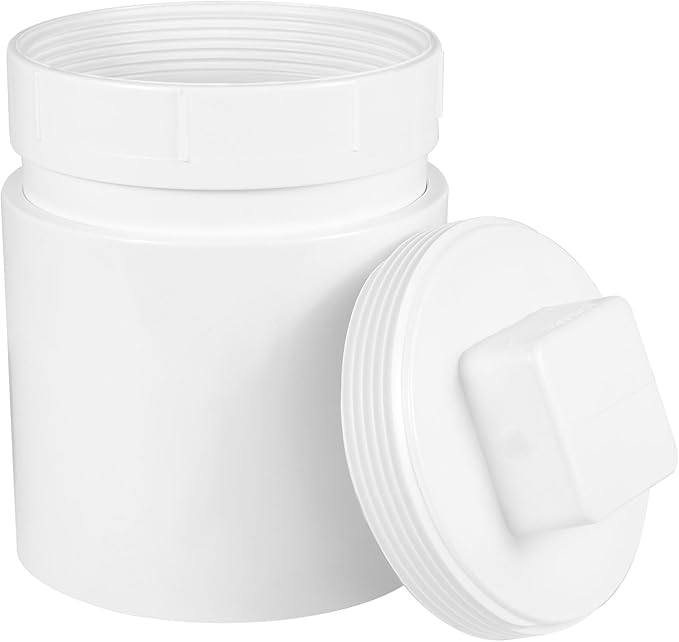 6" PVC Sewer Cleanout cap with Coupling,DWV Flush Sewer Cleanout Adapter for Outdoor Garden,RV and More Drainage Piping System