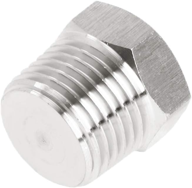 Joywayus 4Pcs Stainless Steel Outer Hex Thread Socket Pipe Plug Fitting 3/8" NPT Male