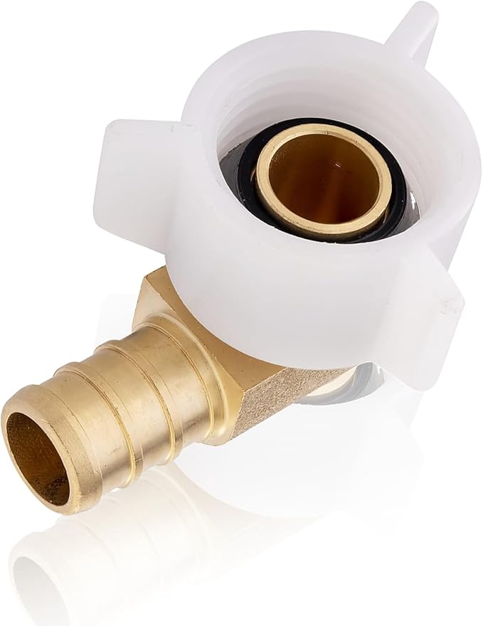 50-Pack HeSun PEX Fittings, 3/4" Pex x 3/4" Female NPT Swivel Elbow, Brass Crimp Fitting for ASTM F1807(PEX1807211-50)