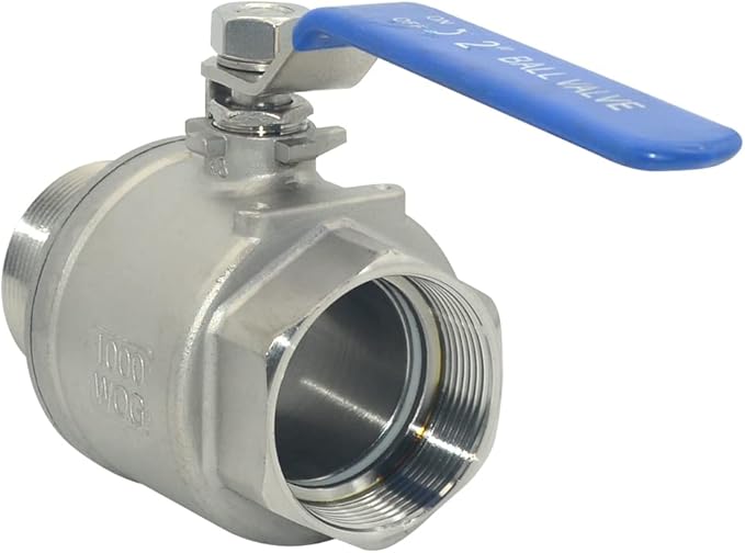 1Pcs Full Port Ball Valve 2'' - Heavy Duty Male NPT (MNPT) X Female NPT (FNPT) Thread with Long Handle Switch,Stainless Steel 304 for Water, Oil, and Gas,1000WOG