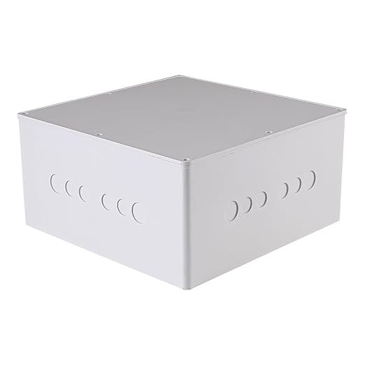 12" x 12" x 6" PVC Plastic Junction Box with Pre Molded 3/4" & 1" Punch in Holes Waterproof Electrical Boxes Project Junction Conduit Box for Electrical Outdoor Enclosure