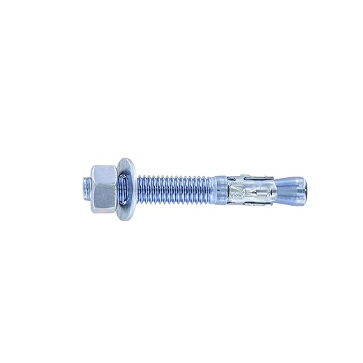 Conquest 1/2" x 3-3/4" Zinc Plated Wedge Anchors (Box of 25) – High Performance Concrete Anchors – Rust Resistant Zinc Plating for Dry Interior Environments – Heavy Duty Fastener for Concrete