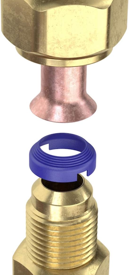 10 Pack 1/4" Model FS04-10PK Leak Free SAE Flare Connections - Refrigerant - Refrigeration, HVAC, Ductless or Mini Split. Thread Lock Coated Copper Gasket Crush Seal (10, 1/4") …