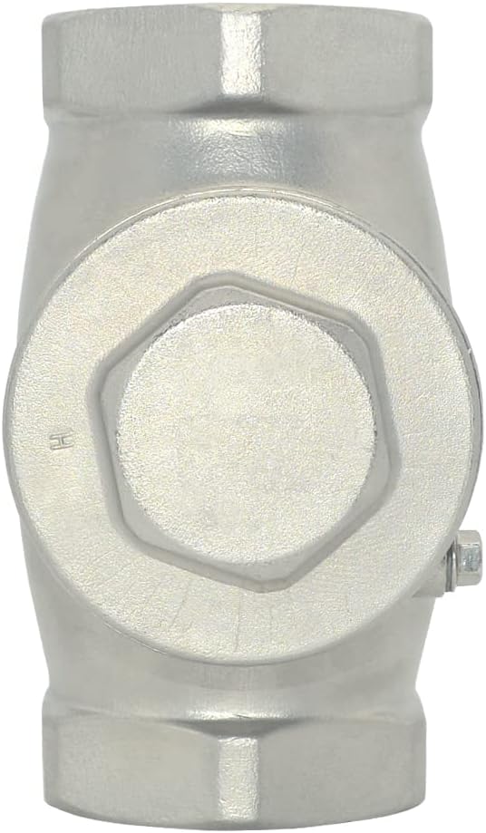 VARMHUS Stainless Steel SS316 Swing Check Valve,NPT Female x Female Thread,WOG 200 PSI PN16 CF8M (2")