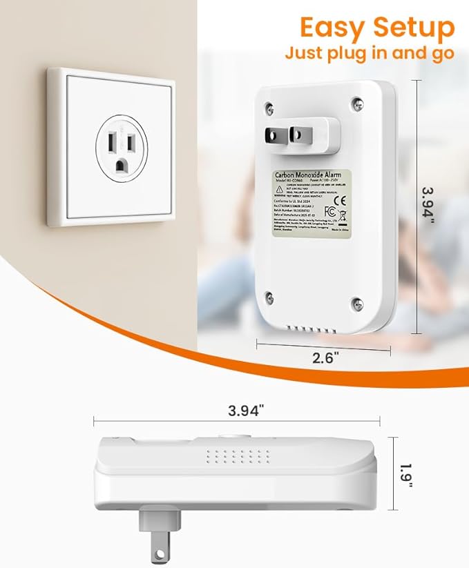 2-in-1 Natural Gas and Carbon Monoxide Detector,Household Combustible Gas and CO Alarm,Real-time LED Digital Display,Rapid Threshold Alarmor & Alarm(2-Pack)
