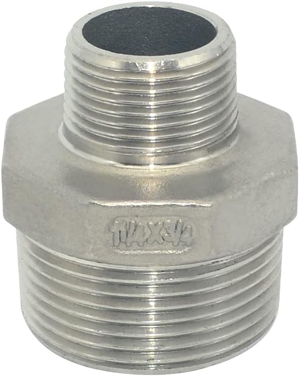 1-1/4" x 3/4" Male Threaded Reducing Nipple Fitting/Adapter,Stainless Steel SS304 NPT Pipe Hex Reducer