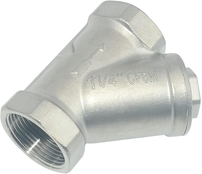 1-1/4" WYE Strainer Mesh Filter Valve,800WOG Y-Spring NPT Female Check Valve,Stainless Steel SS316 CF8M