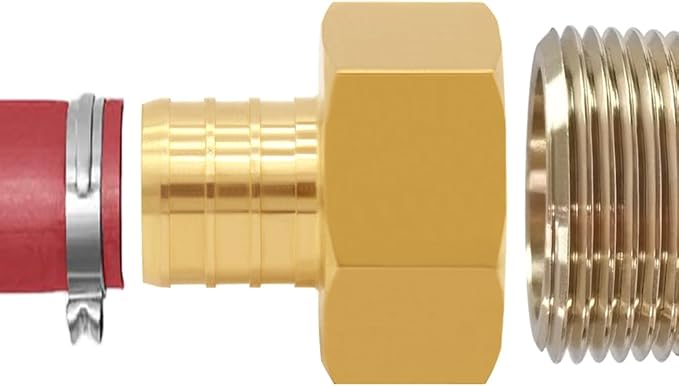8PCS LF Brass 3/4 Inch PEX Barb to 3/4 NPT Female Straight Coupling Pipe Crimp Fitting