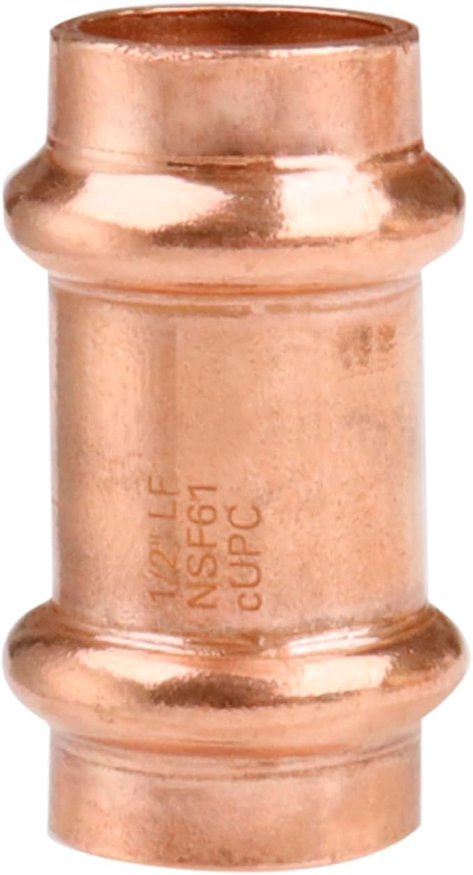 WHK 1/2" Copper Press Propress x 1/2" Pro Press Coupling Adater Fittings 8 Packs with 90 Degree Elbow 4 Packs use for Connect From Cooper to Cooper Pipe(Lead-Free,No Stop)