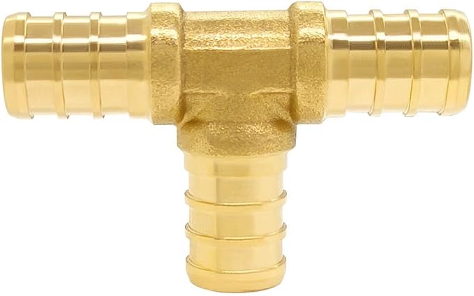 Hooshing 18PCS PEX Fittings Combo 1/2 inch, PEX Coupling (8PCS) 90 Degree Elbow (6PCS) Tee (4PCS) Brass Barb Crimp Fitting