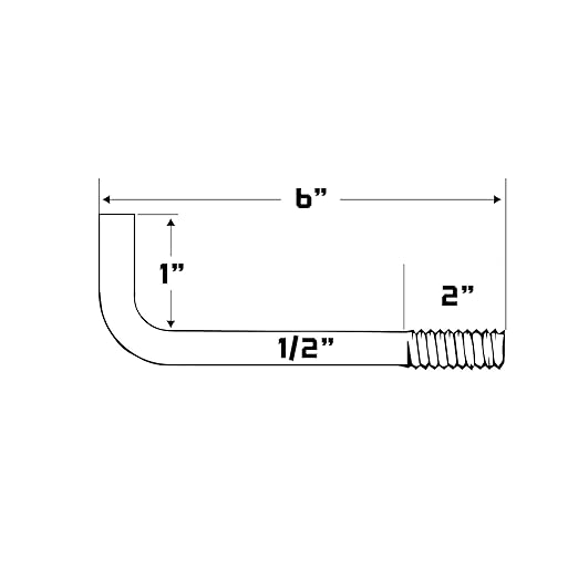 1/2"-13 x 6" L-Bolt Concrete Anchor Bolt - Hot Dip Galvanized by Conquest Fasteners