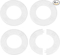 HARFINGTON 4pcs Wall Split Flange 78mm/3.1" Self-Adhesive Plumbing Cover Plates ABS Plastic Round Escutcheon Plate Buckle Design for Water Pipe Bathroom Kitchen Decoration, White