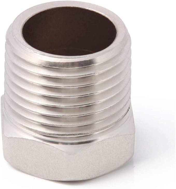 Stainless Reducer Bushing NPT 3/4" Male to 1/2" Female Reducing Hex Pipe Fitting