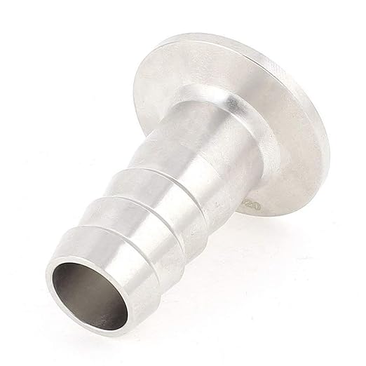 2 Pack Tri-Clamp to 0.5" Hose Barbed Adapter 304 Stainless Steel Hose Barb Pipe Fitting Transition Fitting (KF16)