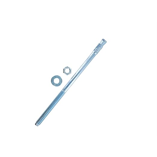 Conquest 1/2" x 10" Zinc Plated Wedge Anchors (Box of 25) – High Performance Concrete Anchors – Rust Resistant Zinc Plating for Dry Interior Environments – Heavy Duty Fastener for Concrete