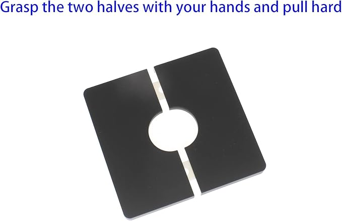 4 Pcs 1.0 Inch Wall Split Flange ABS Square Escutcheon Plate Wall-Mounted Self-Adhesive Water Pipe Cover for Water Pipe Faucet Decoration Accessories, Black