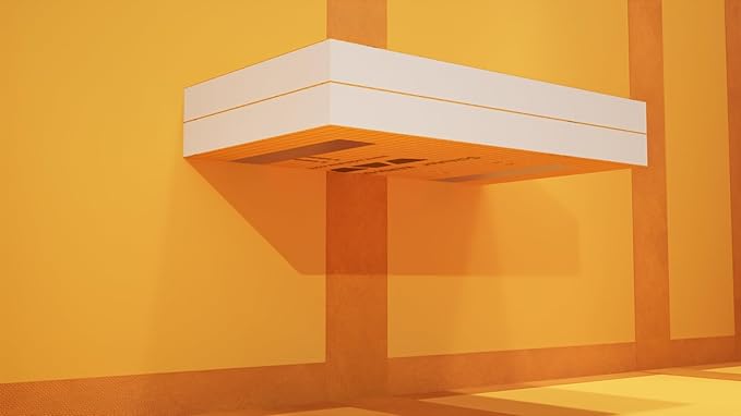 Floating Shower Bench Kit with Orange Waterproof Board - Original Shower Bench Bracket, Bath Bench Seat Bathroom Décor, Bathroom Accessories (10X72)