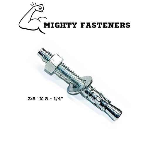 Zinc-Plated Steel Wedge Anchors, 3/8" X 2-1/4" - Heavy-Duty Mounting Bolts for Concrete - 50 Pack