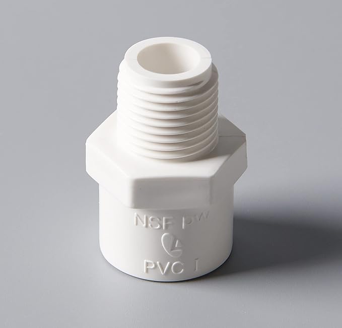 Rainbow Dream 2 Inch PVC Male Adapter Pipe Fitting (Socket x Male Pipe Thread) - 3 Pack, White