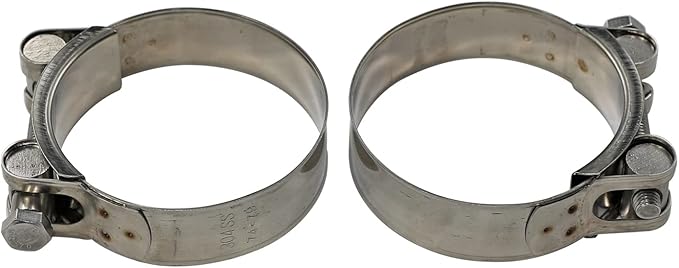 AKIHISA T-Bolt Hose Clamp,122-130mm OD Range 304 Stainless Steel Pipe Strap Clamp, Adjustable Heavy Duty Tube Clamp (2Pack, 4.80" to 5.12")