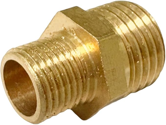 1/4" x 1/8" Male Threaded Hex Nipple Reducer Brass NPT Pipe Fitting Adapter Straight Connectors Pack of 2