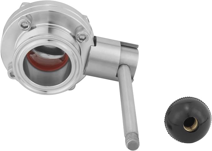 Sanitary Butterfly Valve Tri Clamp Valve with Handle 2" Tri Clamp Clover 2" Tube OD 304 Stainless Steel (pack of 2)