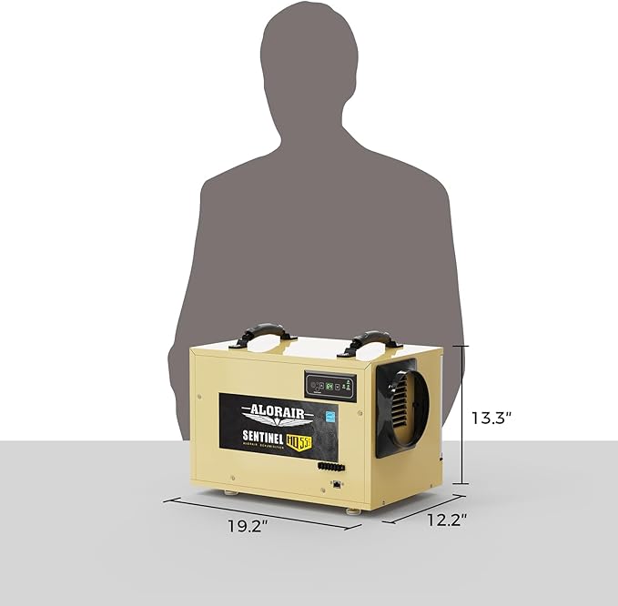 ALORAIR 120 PPD Commercial Dehumidifier, with Drain Hose for Crawl Spaces, Basements, Industry Water Damage Unit, cETL Listed, Compact, Auto Defrost Crawlspaces Dehumidifiers, Gold