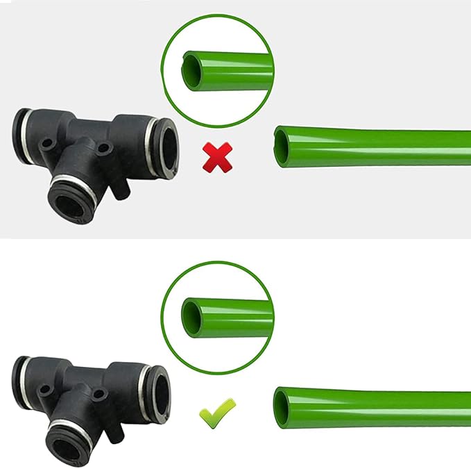Utah Pneumatic 3/8 Push To Connect Fittings Tee Air Line Fittings Quick Connect Air Hose Pneumatic Fittings(3/8 Inch Tee 10 Pack)