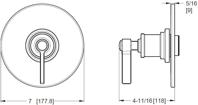 Pfister R89-1WN Winter Park Pressure Balanced Valve Trim Only with Single Lever Handle - Less Rough In - Brushed Gold