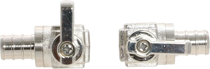 XFITTING Barb Crimp 1/2 Inch Pex Mini Angle Ball Valve, Full Port, 1/4 Turn, Brass, 24-1-2=5X, 5 Pieces