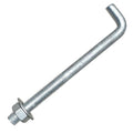 Sandbaggy 5/8" X 8" Threaded Concrete Anchor L-Bolts (Nuts & Washers Included) - Hot Dipped Galvanized - Sill Plate, Base Plate, Masonry, Wood, Cement Anchors, J Bolt (450, 5/8" x 8")