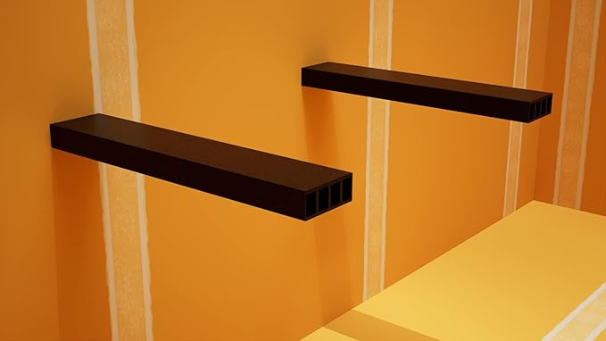 Floating Shower Bench Kit with Orange Waterproof Board - Original Shower Bench Bracket, Bath Bench Seat Bathroom Décor, Bathroom Accessories (12X72)