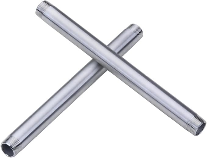 CONSTELLAR 304 Stainless Steel Pipe Fitting - 1" NPT Male x 1" NPT Male Threaded Thickened Pipe Wall, 300mm (12 inch) Length Heavy Nipple Seamless Pipe (1 Pcs)