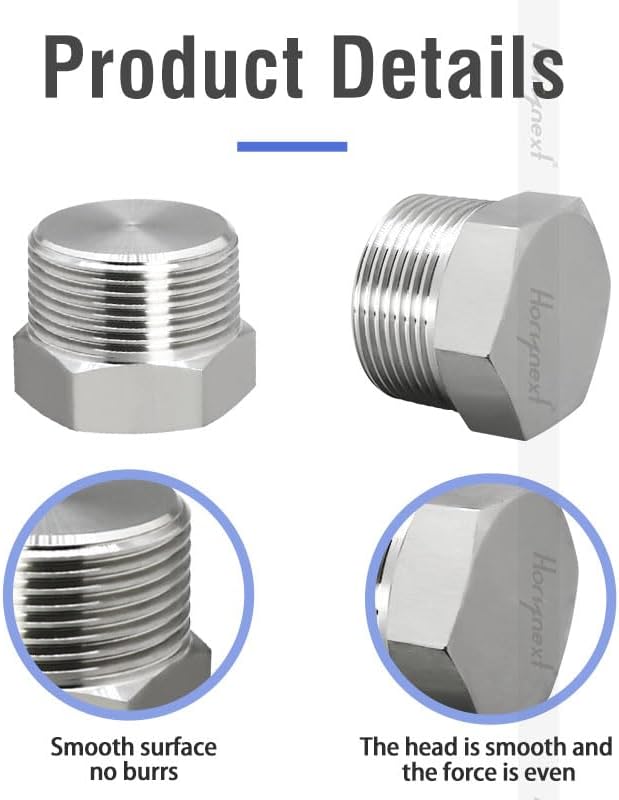 npt 1-1/4 stainless steel Male Thread hex Head water Pipe Plug, adapt to cap brass fitting manifold (1 pc)