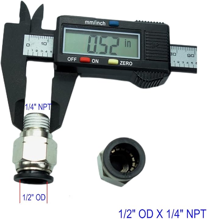CDQBWQDJT 5 Pcs Pneumation Fitting 1/2" Tube OD Push To Connect X 1/4 NPT Pipe Male Connector