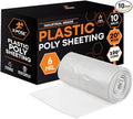Xpose Safety Clear Plastic Sheeting 10 Pack – 20' x 100' Rolls – Heavy Duty 6 Mil Fire Retardant Poly Sheet – Waterproof, Dustproof, Vapor Barrier – for Construction, Painting, Industrial Use