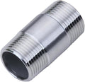 CONSTELLAR 304 Stainless Steel Pipe Fitting - 1/2" NPT Male x 1/2" NPT Male Threaded Thickened Pipe Wall, 50mm (2 inch) Length Heavy Nipple Seamless Pipe (1 Pcs)