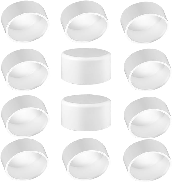 12pcs 3/4inch PVC Pipe End Cap Fitting,Schedule 40,3/4" PVC Pipe End Cap Plug Adapter for Cold Water Supply Lines,Garden Irrigation,DIY Garden Shelf,White.