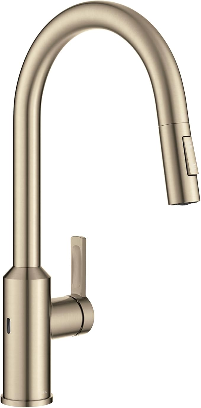 KRAUS Oletto Touchless Sensor Pull-Down Single Handle Kitchen Faucet in Spot-Free Antique Champagne Bronze, KSF-2830SFACB