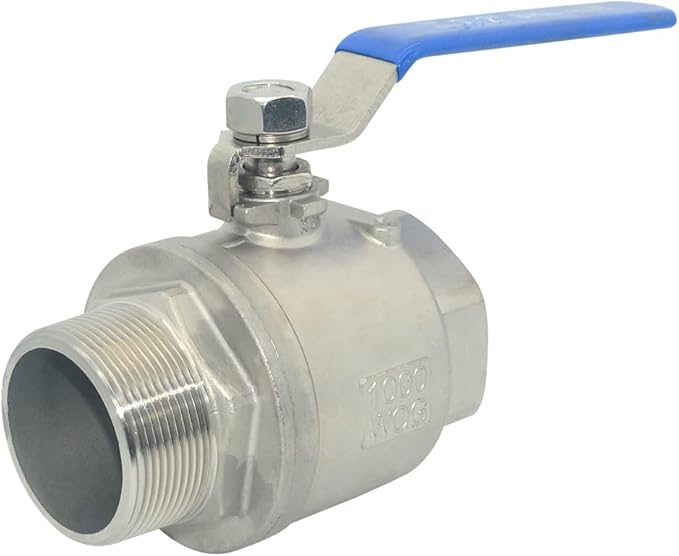 1Pcs Full Port Ball Valve 2'' - Heavy Duty Male NPT (MNPT) X Female NPT (FNPT) Thread with Long Handle Switch,Stainless Steel 304 for Water, Oil, and Gas,1000WOG