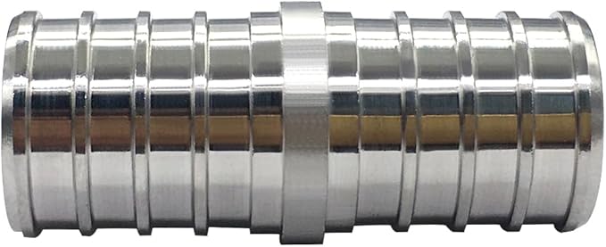 PEX 3/4 Inch Straight Stainless Steel Coupling, Stainless Steel Crimp Pipe Fitting For Pex Pipe (Pack of 3)